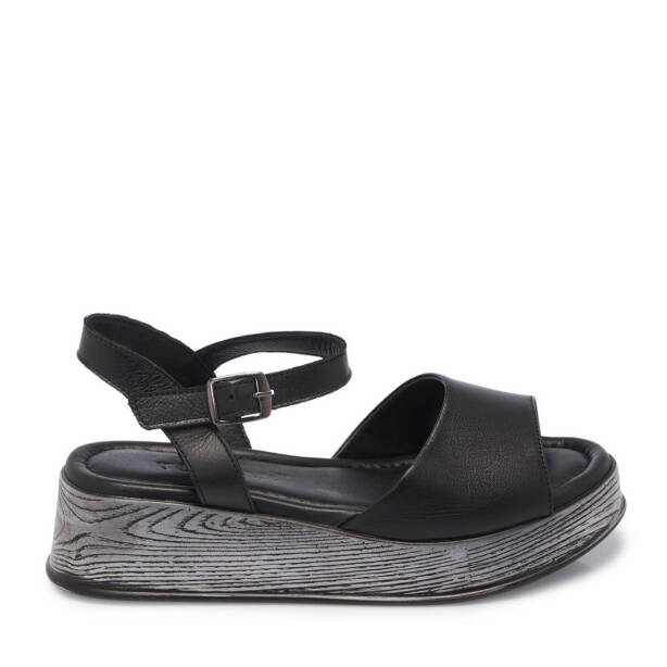 Siyah Hakiki Deri Kadın Sandalet - K25Y1SN67926-A23 