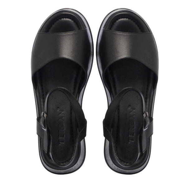 Siyah Hakiki Deri Kadın Sandalet - K25Y1SN67926-A23 - 5