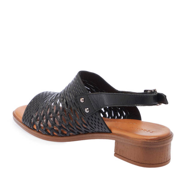 Siyah Hakiki Deri Kadın Sandalet - K25Y1SN67928-A23 - 3