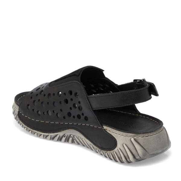 Siyah Hakiki Deri Kadın Sandalet - K25Y1SN67929-A23 - 3