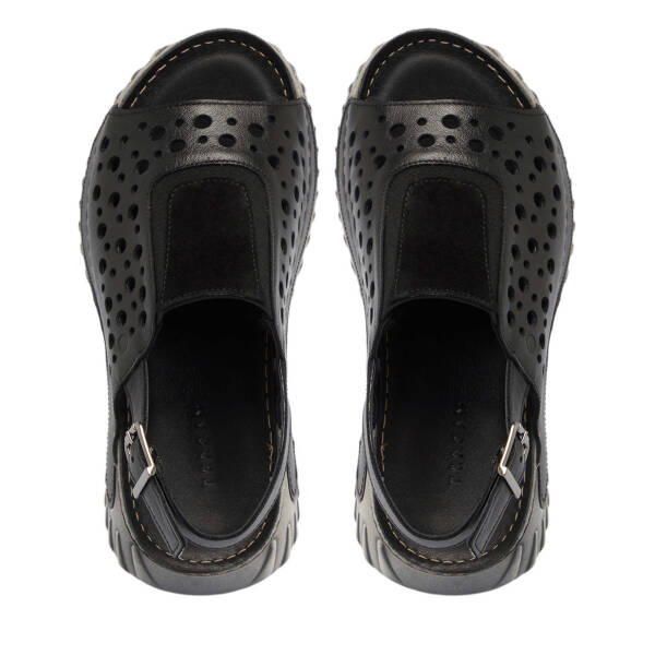 Siyah Hakiki Deri Kadın Sandalet - K25Y1SN67929-A23 - 5