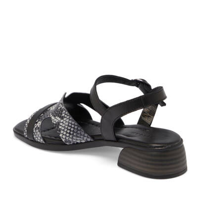 Siyah Deri Kadın Sandalet - K25Y1SN67931-A23 - 2