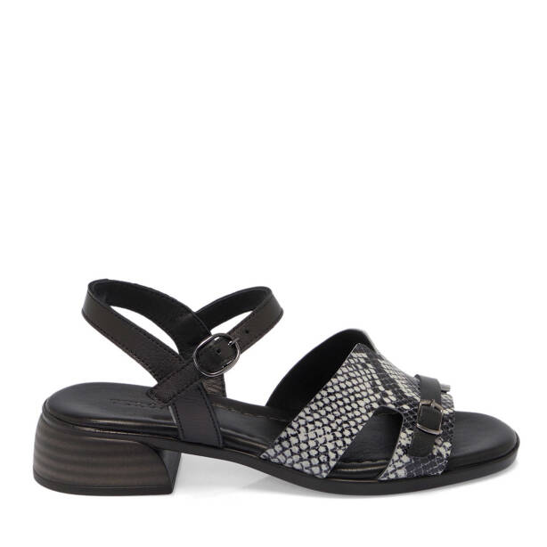 Siyah Hakiki Deri Kadın Sandalet - K25Y1SN67931-A23 - 1