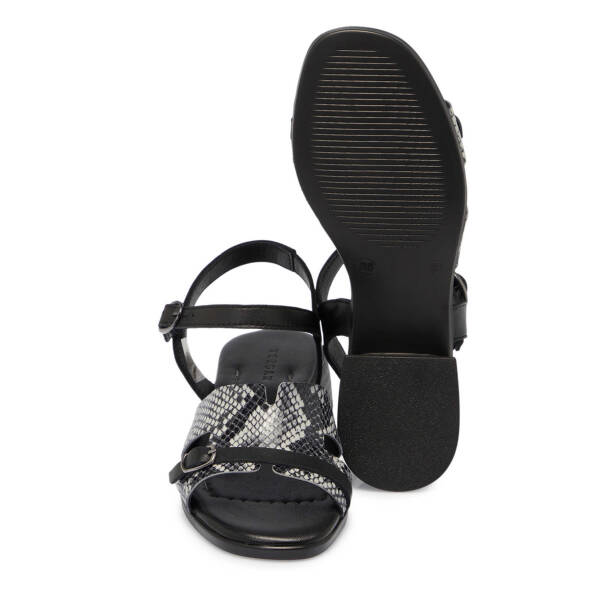 Siyah Hakiki Deri Kadın Sandalet - K25Y1SN67931-A23 - 4