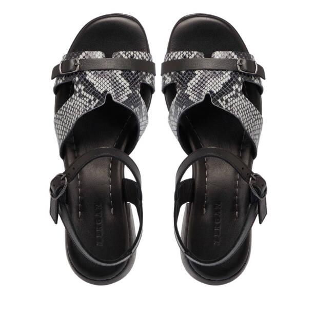 Siyah Hakiki Deri Kadın Sandalet - K25Y1SN67931-A23 - 5