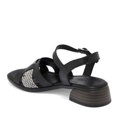 Siyah Deri Kadın Sandalet - K25Y1SN67932-A23 - 2