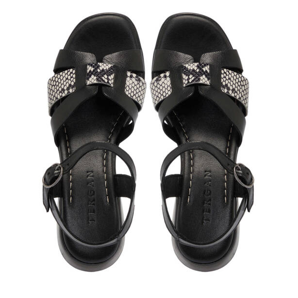 Siyah Hakiki Deri Kadın Sandalet - K25Y1SN67932-A23 - 5