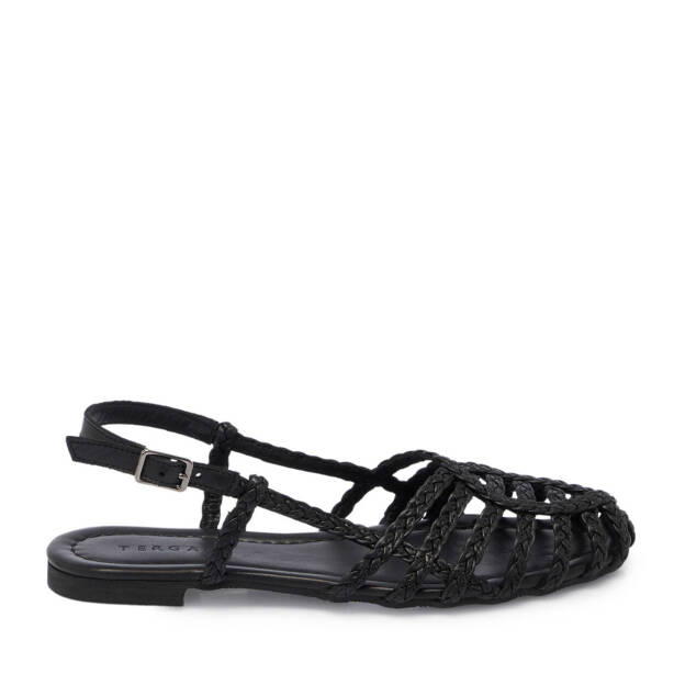 Siyah Hakiki Deri Kadın Sandalet - K25Y1SN67954-A23 