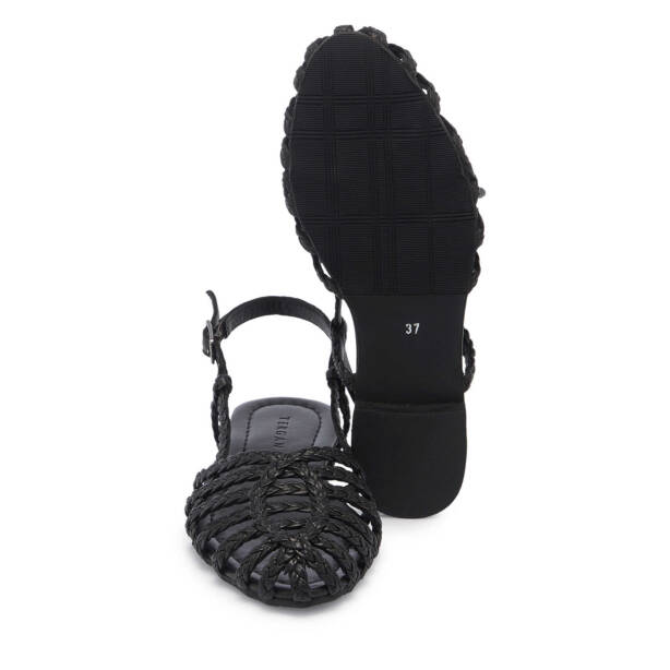 Siyah Hakiki Deri Kadın Sandalet - K25Y1SN67954-A23 - 4