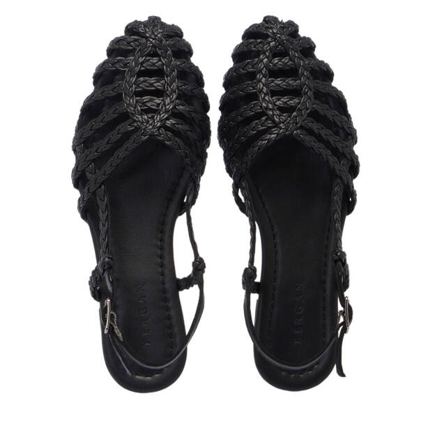 Siyah Hakiki Deri Kadın Sandalet - K25Y1SN67954-A23 - 5