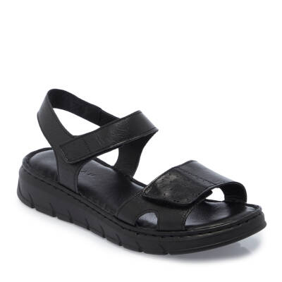 Siyah Deri Kadın Sandalet - K25Y1SN67965-A23 