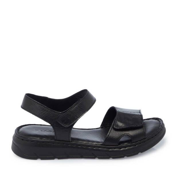 Siyah Hakiki Deri Kadın Sandalet - K25Y1SN67965-A23 