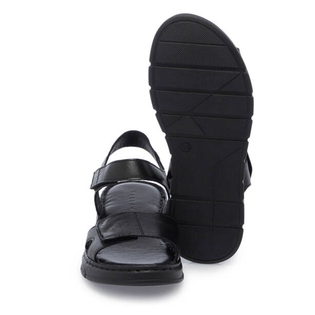 Siyah Hakiki Deri Kadın Sandalet - K25Y1SN67965-A23 - 4