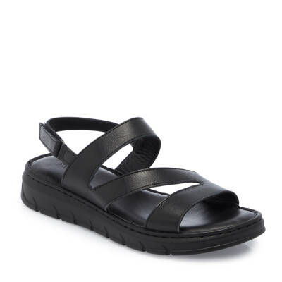 Siyah Deri Kadın Sandalet - K25Y1SN67966-A23 