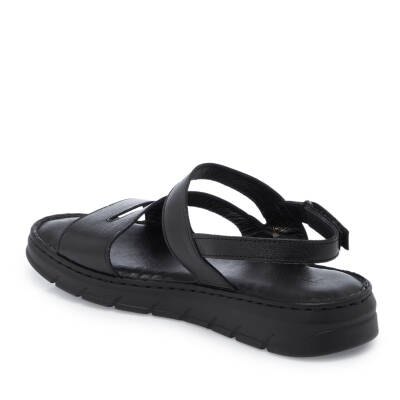 Siyah Deri Kadın Sandalet - K25Y1SN67966-A23 - 2