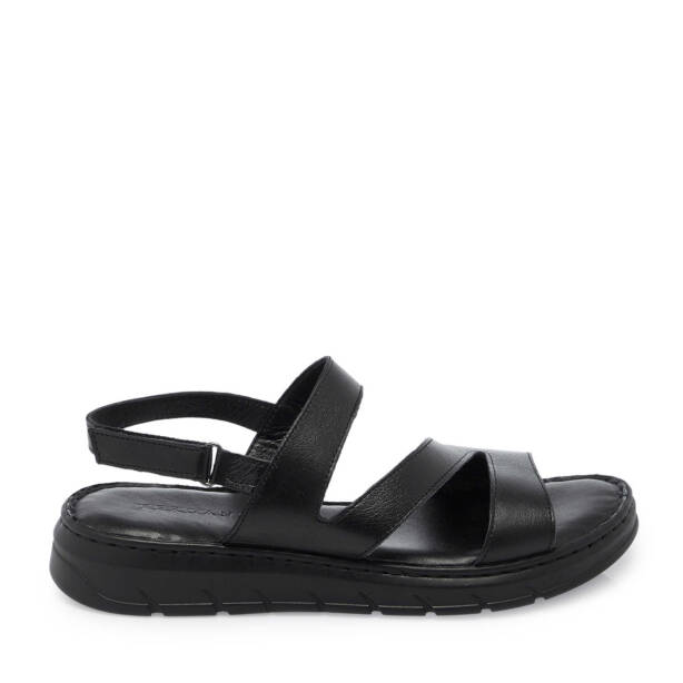 Siyah Hakiki Deri Kadın Sandalet - K25Y1SN67966-A23 - 1