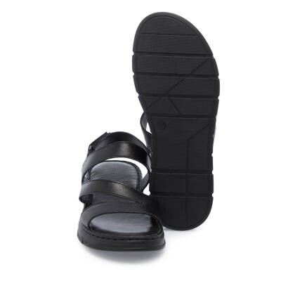 Siyah Deri Kadın Sandalet - K25Y1SN67966-A23 - 4