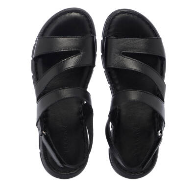 Siyah Deri Kadın Sandalet - K25Y1SN67966-A23 - 5