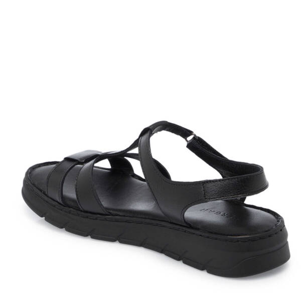 Siyah Hakiki Deri Kadın Sandalet - K25Y1SN67967-A23 - 3