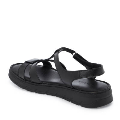 Siyah Deri Kadın Sandalet - K25Y1SN67967-A23 - 2