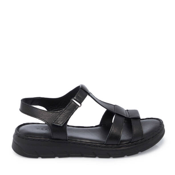 Siyah Hakiki Deri Kadın Sandalet - K25Y1SN67967-A23 
