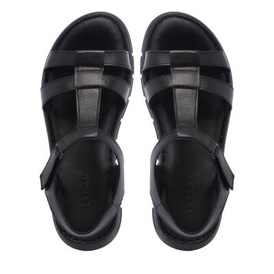 Siyah Deri Kadın Sandalet - K25Y1SN67967-A23 - 5