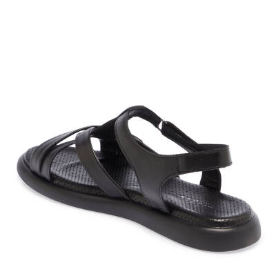 Siyah Deri Kadın Sandalet - K25Y1SN67974-A23 - 2