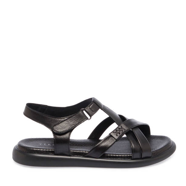 Siyah Hakiki Deri Kadın Sandalet - K25Y1SN67974-A23 