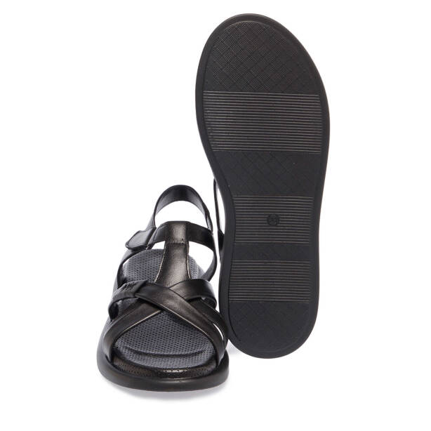 Siyah Hakiki Deri Kadın Sandalet - K25Y1SN67974-A23 - 4
