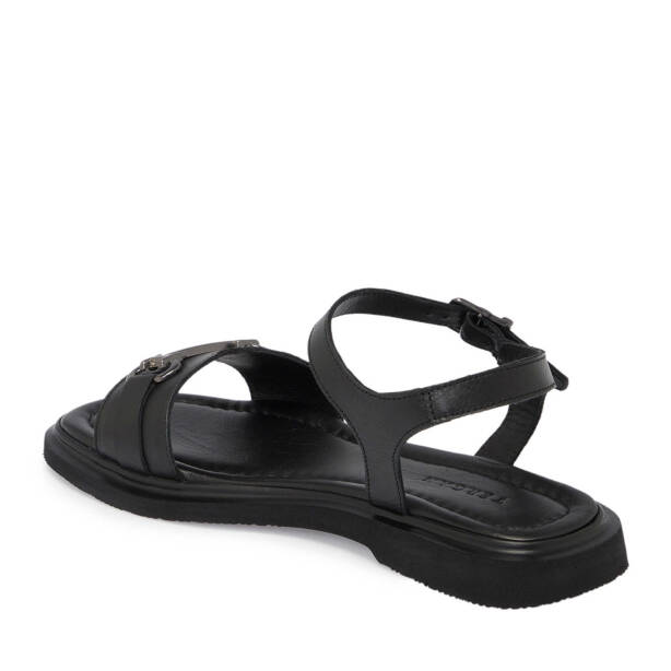 Siyah Hakiki Deri Kadın Sandalet - K25Y1SN67976-A23 - 3