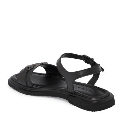 Siyah Deri Kadın Sandalet - K25Y1SN67976-A23 - 2