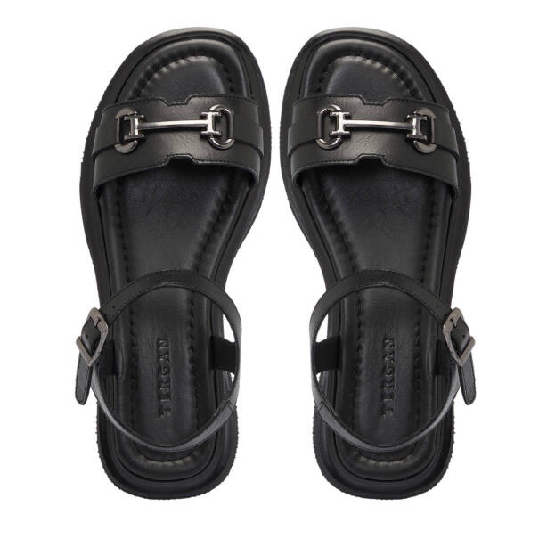 Siyah Hakiki Deri Kadın Sandalet - K25Y1SN67976-A23 - 5