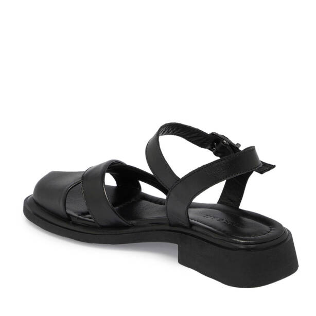 Siyah Hakiki Deri Kadın Sandalet - K25Y1SN67977-A23 - 3