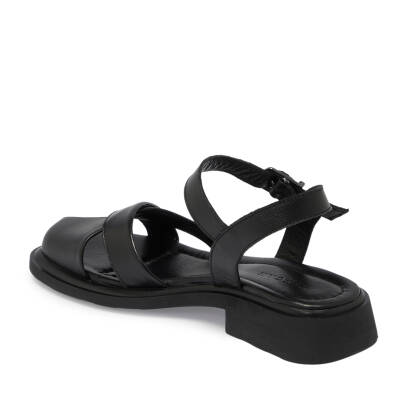 Siyah Deri Kadın Sandalet - K25Y1SN67977-A23 - 2