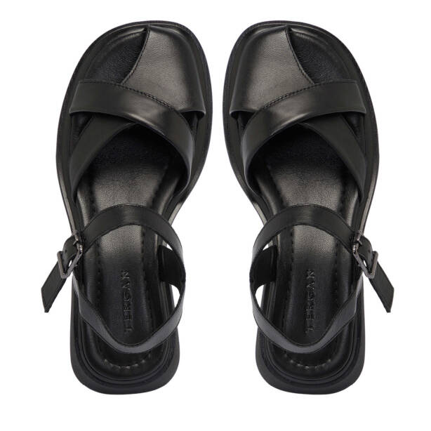 Siyah Hakiki Deri Kadın Sandalet - K25Y1SN67977-A23 - 5