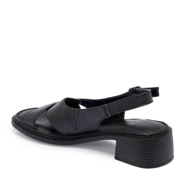 Siyah Hakiki Deri Kadın Sandalet - K25Y1SN67980-A23 - 3