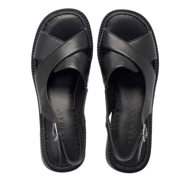 Siyah Hakiki Deri Kadın Sandalet - K25Y1SN67980-A23 - 5