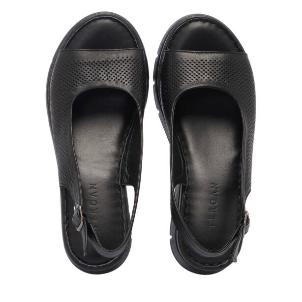 Siyah Hakiki Deri Kadın Sandalet - K25Y1SN67981-A23 - 5