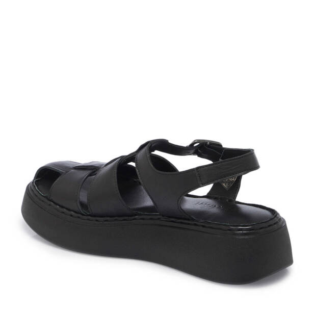 Siyah Hakiki Deri Kadın Sandalet - K25Y1SN67983-A23 - 3