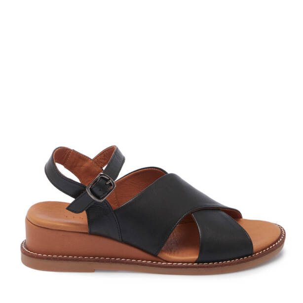 Siyah Hakiki Deri Kadın Sandalet - K25Y1SN68056-A23 - 1