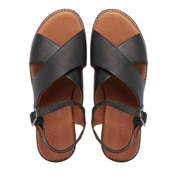 Siyah Hakiki Deri Kadın Sandalet - K25Y1SN68056-A23 - 5