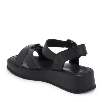 Siyah Deri Kadın Sandalet - K25Y1SN68062-A23 - 2