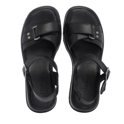 Siyah Deri Kadın Sandalet - K25Y1SN68062-A23 - 5