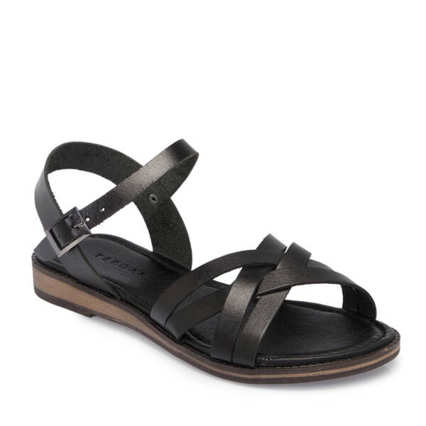 Siyah Hakiki Deri Kadın Sandalet - K25Y1SN68068-A23 - 2