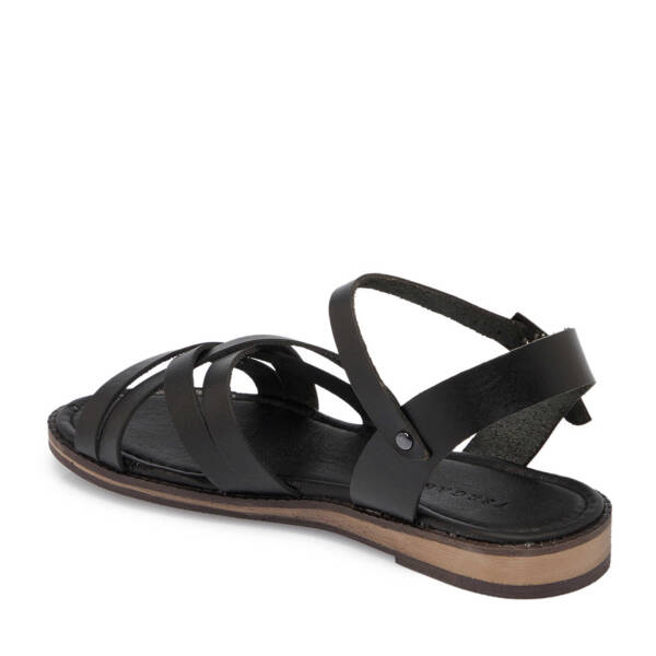 Siyah Hakiki Deri Kadın Sandalet - K25Y1SN68068-A23 - 3