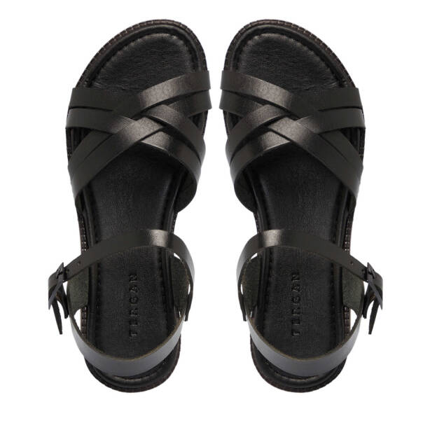 Siyah Hakiki Deri Kadın Sandalet - K25Y1SN68068-A23 - 5