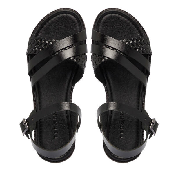 Siyah Hakiki Deri Kadın Sandalet - K25Y1SN68069-A23 - 5