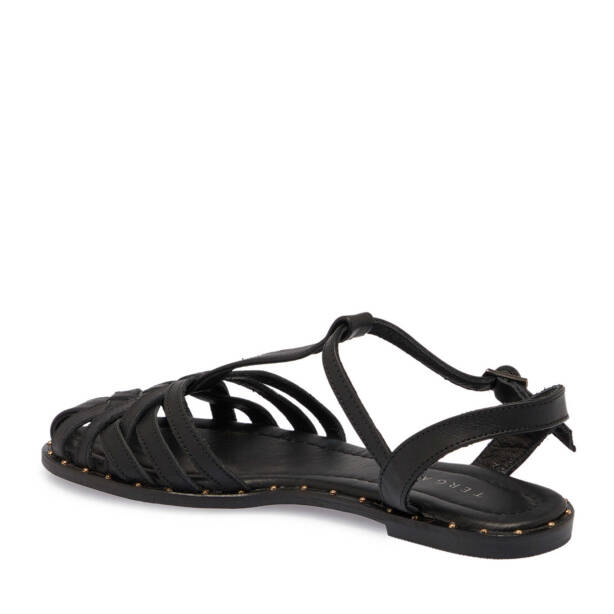 Siyah Hakiki Deri Kadın Sandalet - K25Y1SN68076-A23 - 3