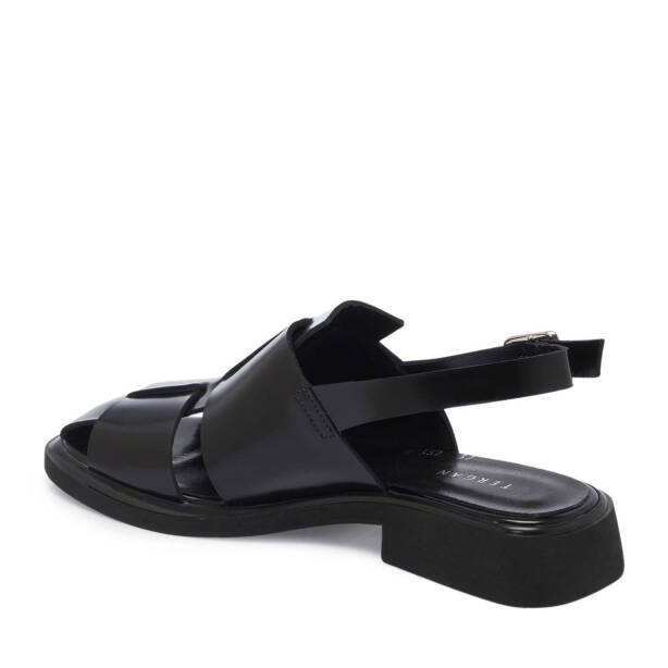 Siyah Deri Kadın Sandalet - K25Y1SN68095-A35 - 2