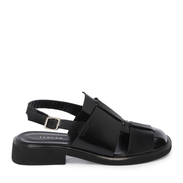 Siyah Deri Kadın Sandalet - K25Y1SN68095-A35 - 3